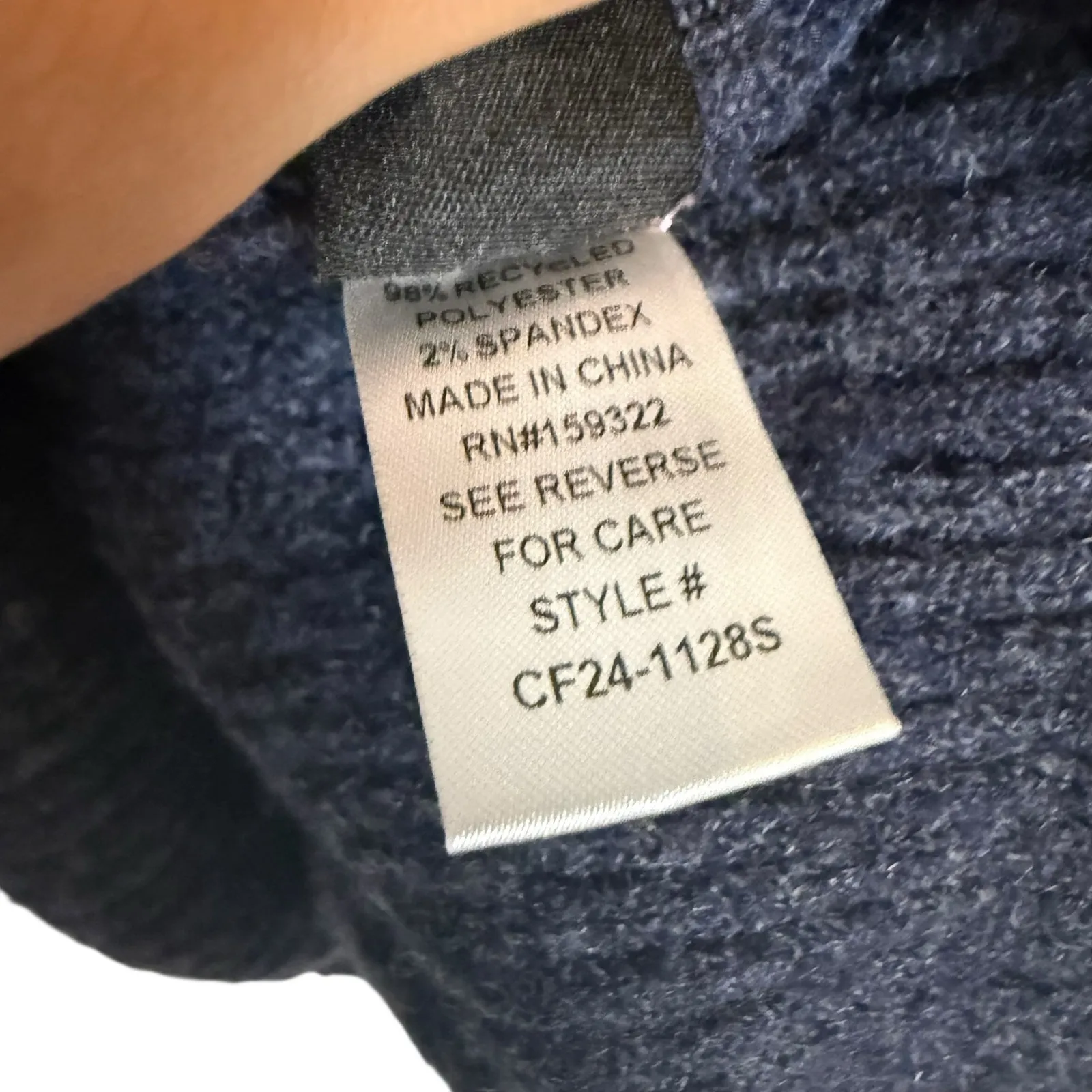 Central Park West Millie Navy Oversized Button Up Knit Cardigan Polo Sweater S - Image 7