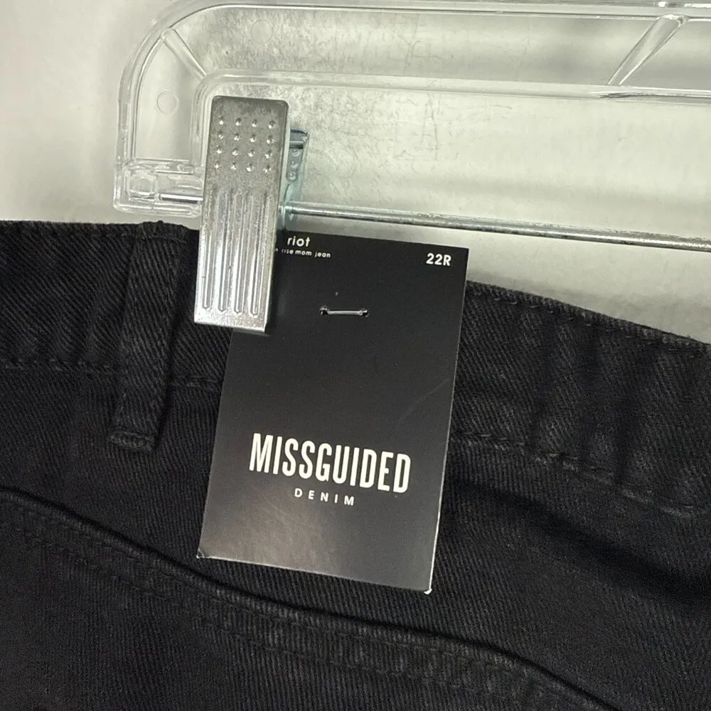 NWT Missguided Plus Riot High Rise Clean Mom Jeans Black US Size 18 NEW - Image 10