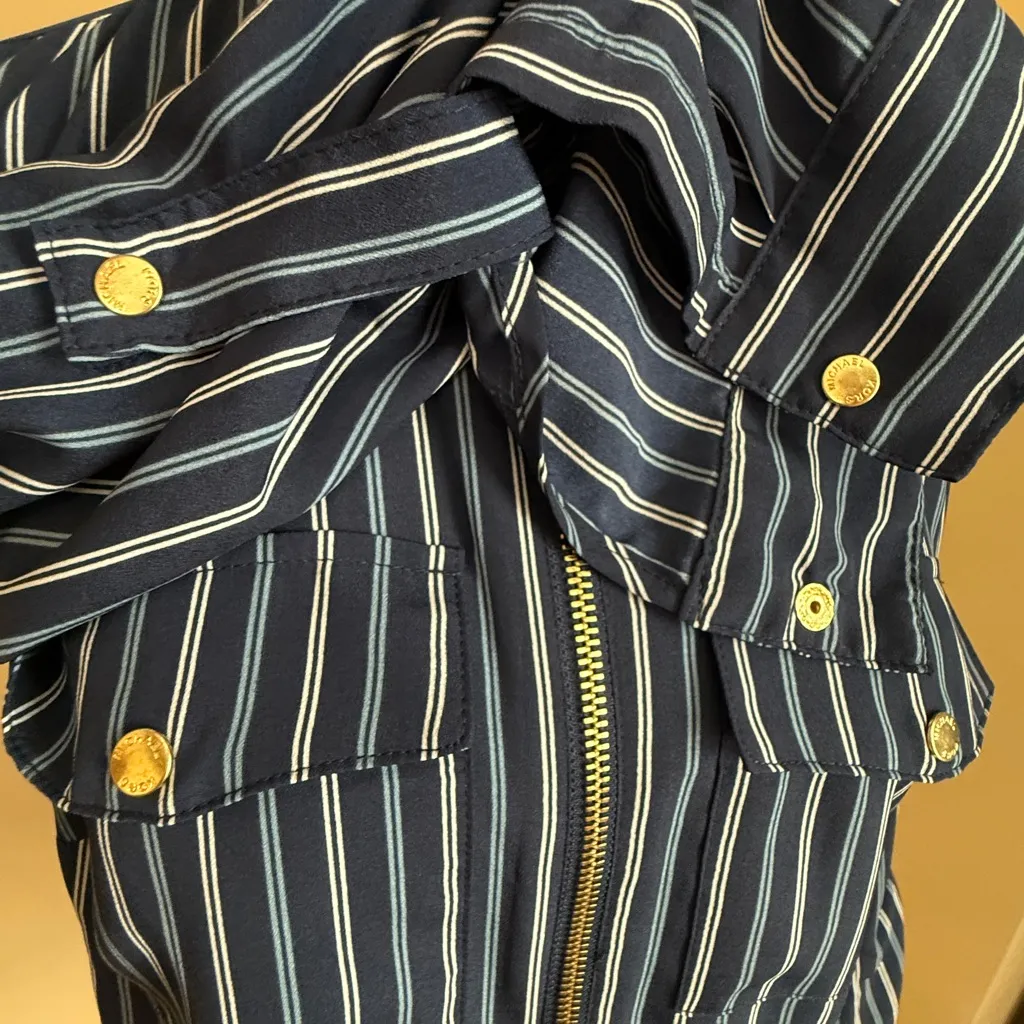 Michael Kors Striped Zip Front Top - Image 5