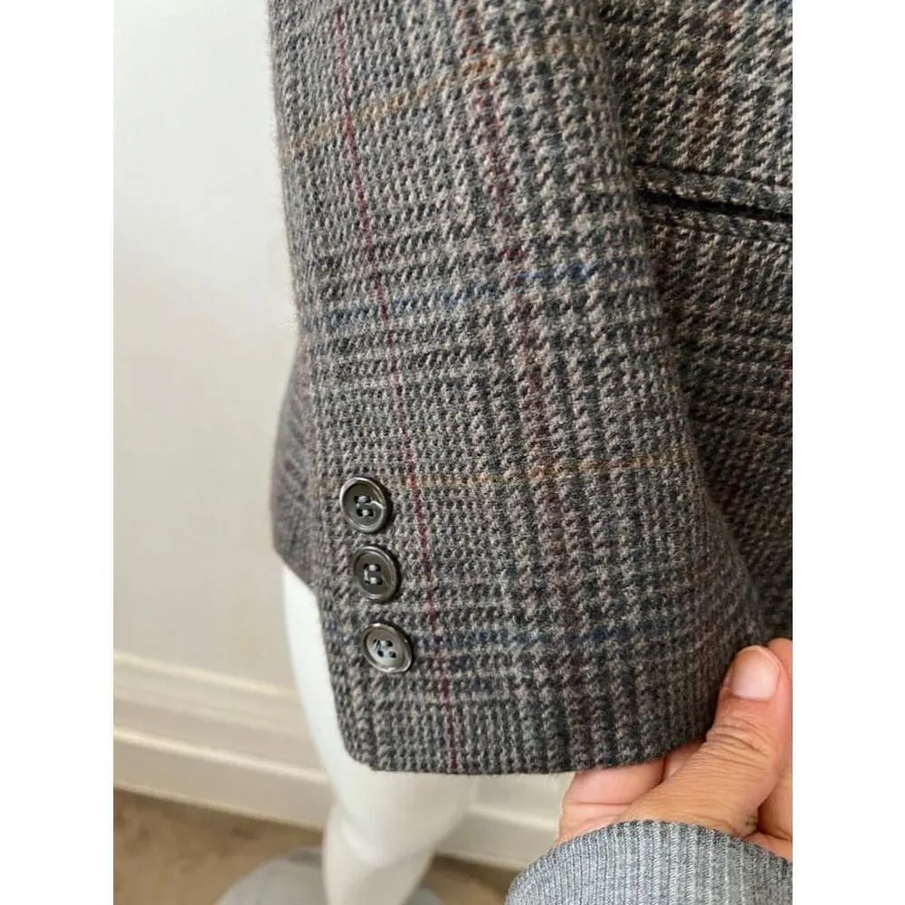 Alcott & Andrews women’s Plaid Wool single Blazer Size 10 academic preppy rustic Brown - Image 5