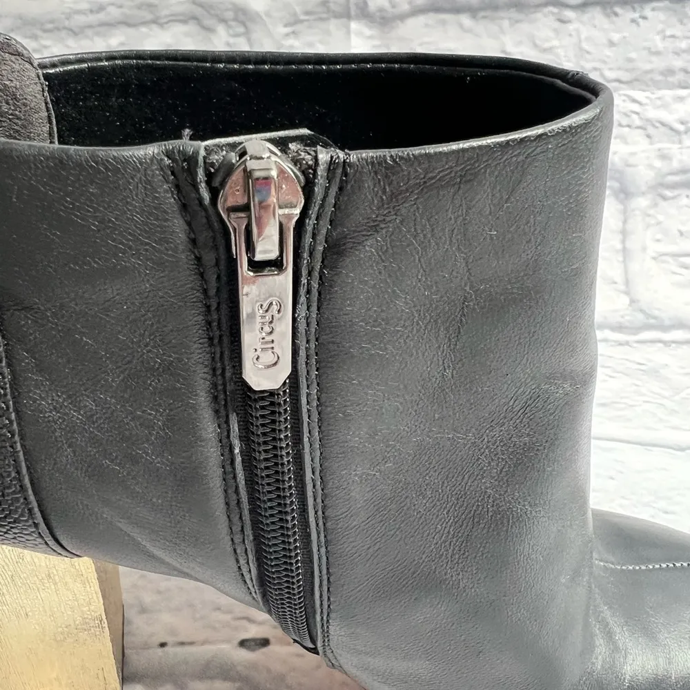 Circus Sam Edelman Black Bond Gold Heeled Bootie Sz 7.5 - Image 6