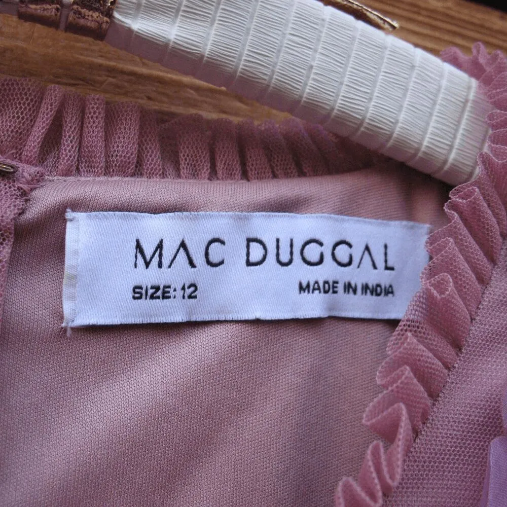 MAC DUGGAL  9212 Embellished High Neck Cap Sleeve A Line Dress Pink 12 - Image 12