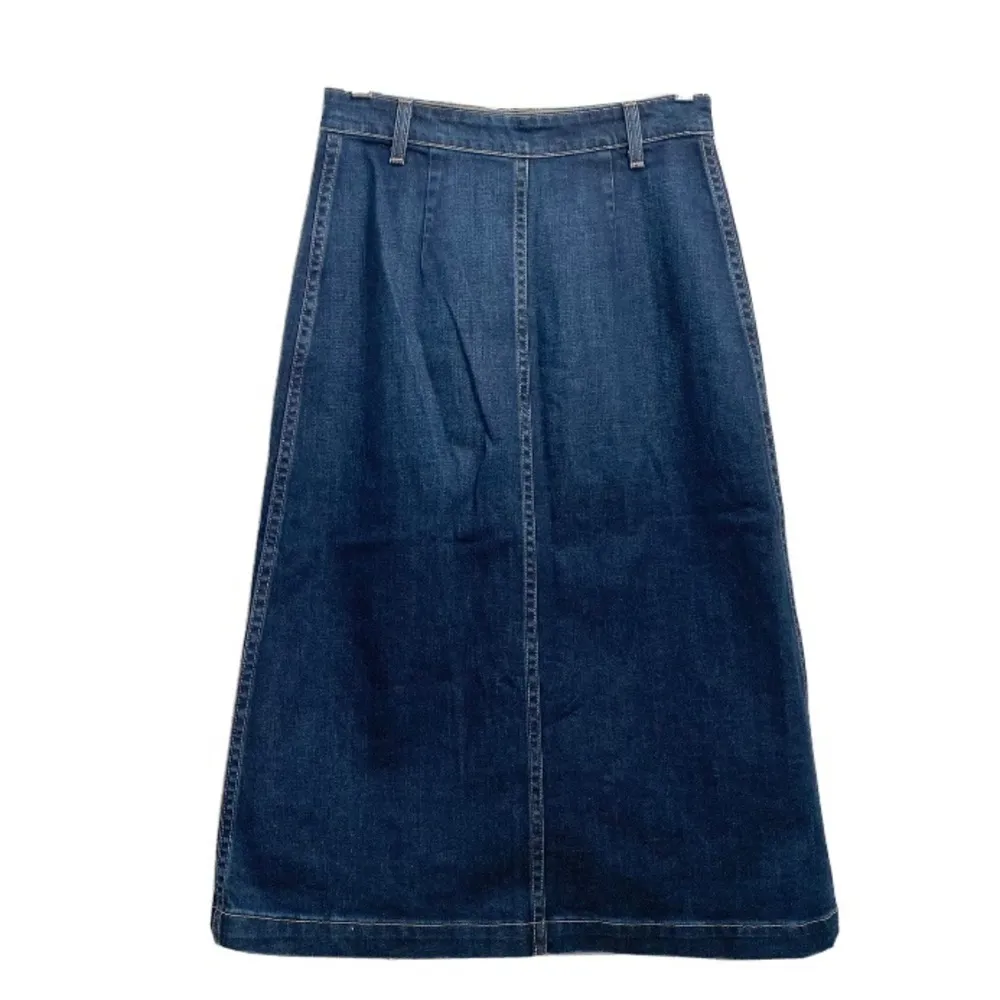 ALEXA CHUNG for AG A-line Button Front MIDI Denim Skirt Size 27 - Image 7