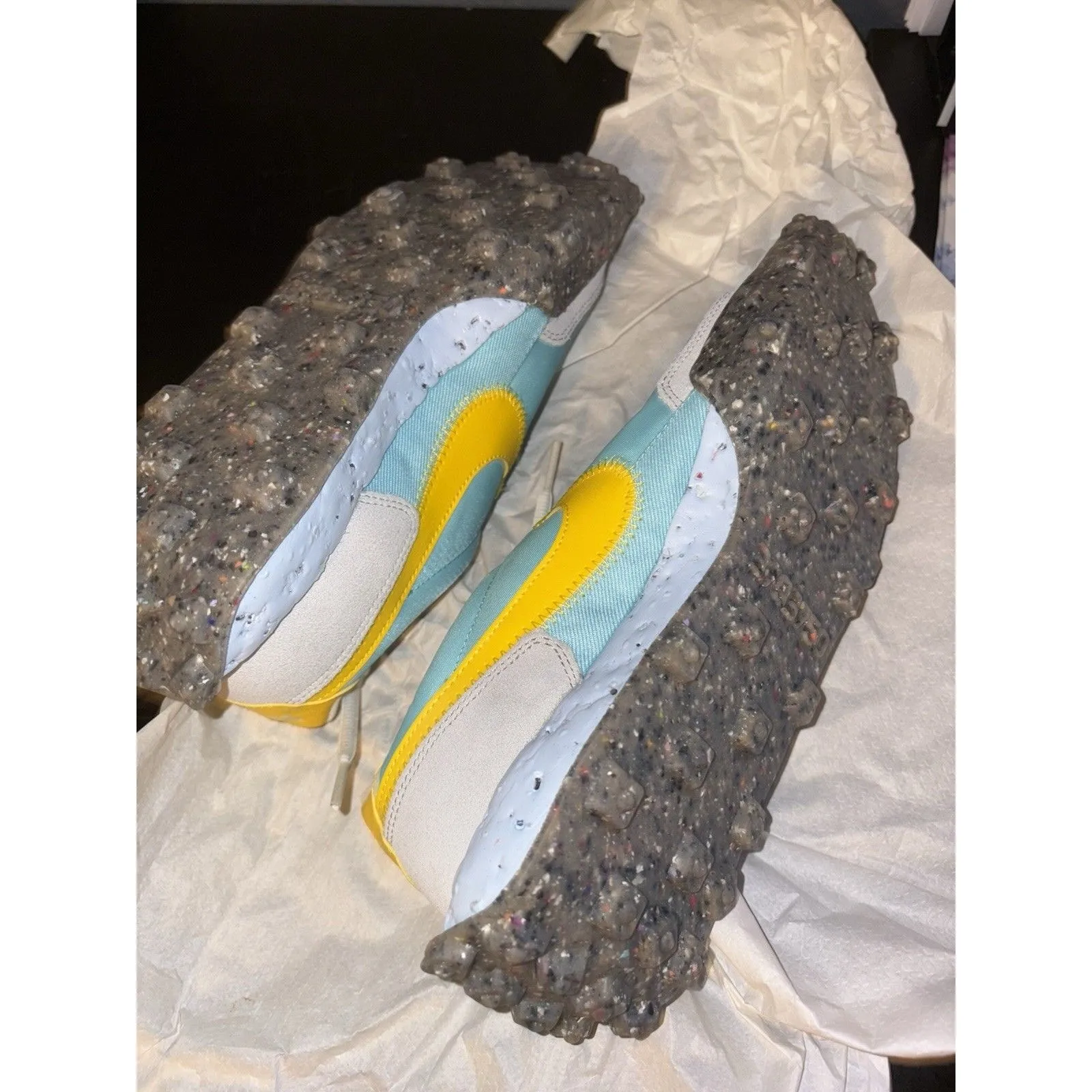 Nike Waffle Racer Crater Bleached Aqua' NEW Size  9 US CT1983-400  Blue Yellow - Image 8