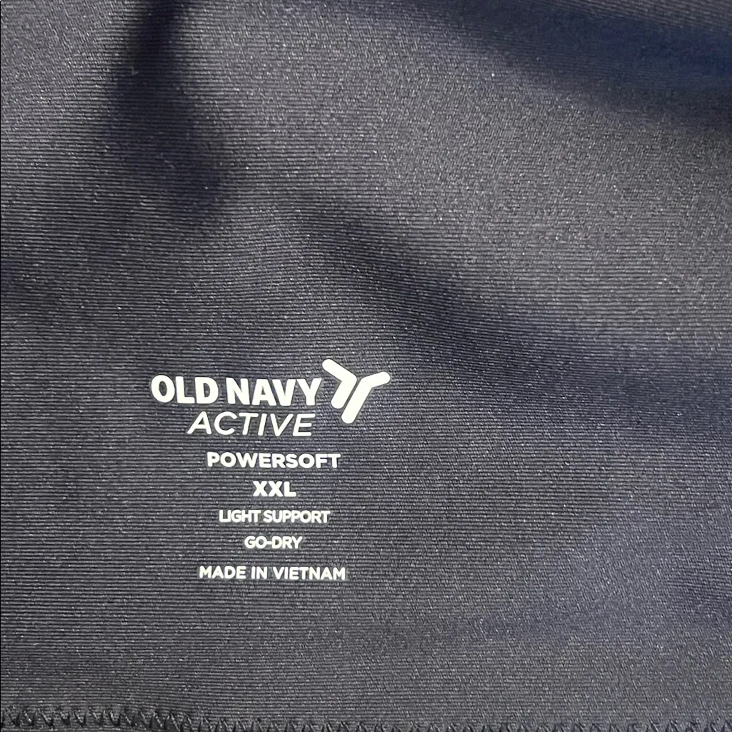 Old Navy Active Powersoft Go-Dry Black Padded Fitness Sports Bra  XXL NWT - Image 5