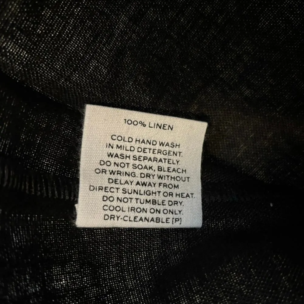 NWT RUMER Avalon Wrap Skirt In Black Linen Size Medium - Image 6