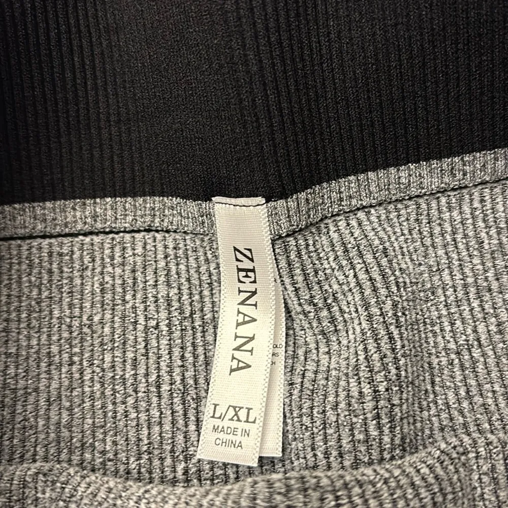 NEW! ZENANA Gray Black Ribbed Compression Bike Shorts L/XL Streetwear Athletic - Image 8