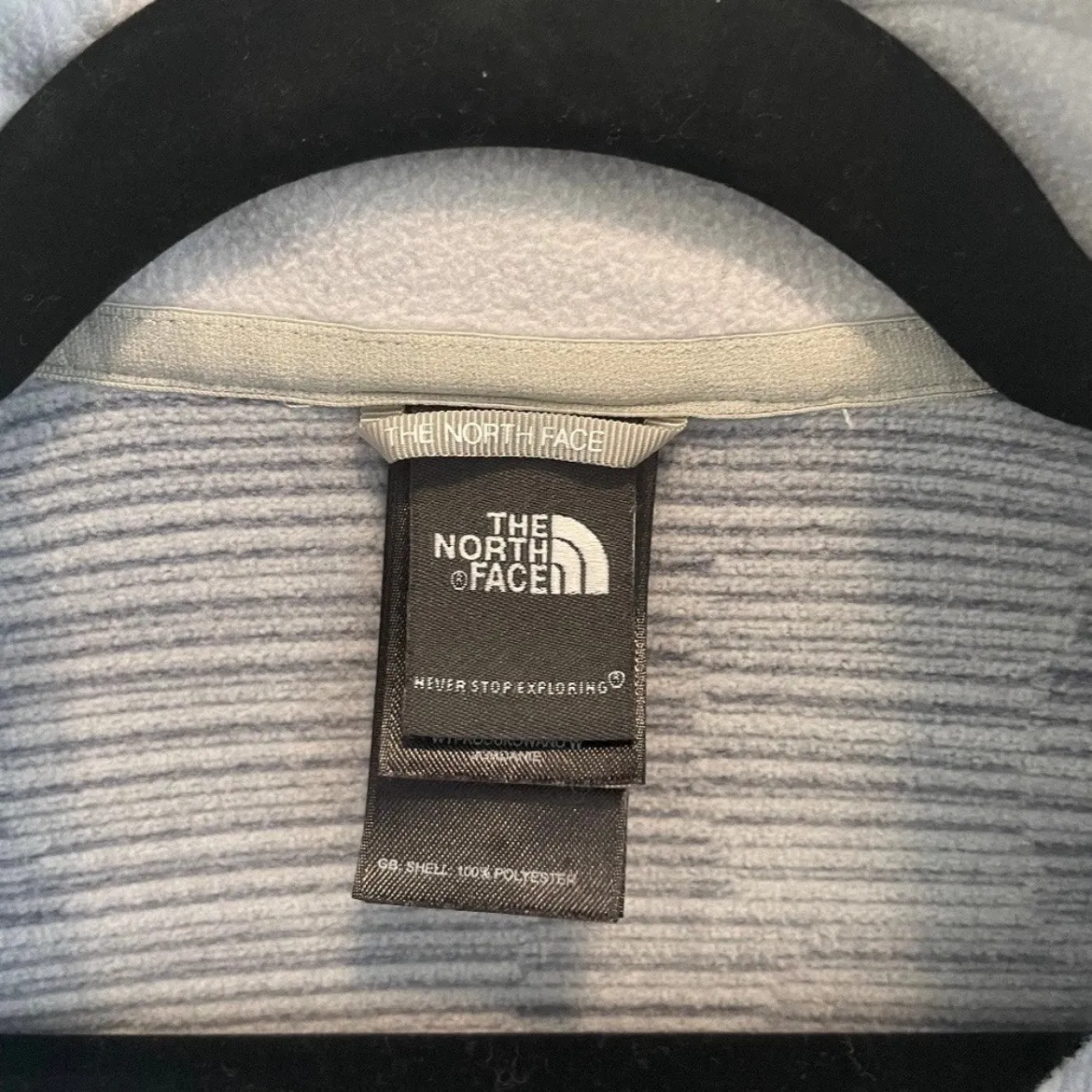 The North Face Glacier 1/4 Zip Mock Neck Medium Gray Fleece Pullover Jacket - Image 8