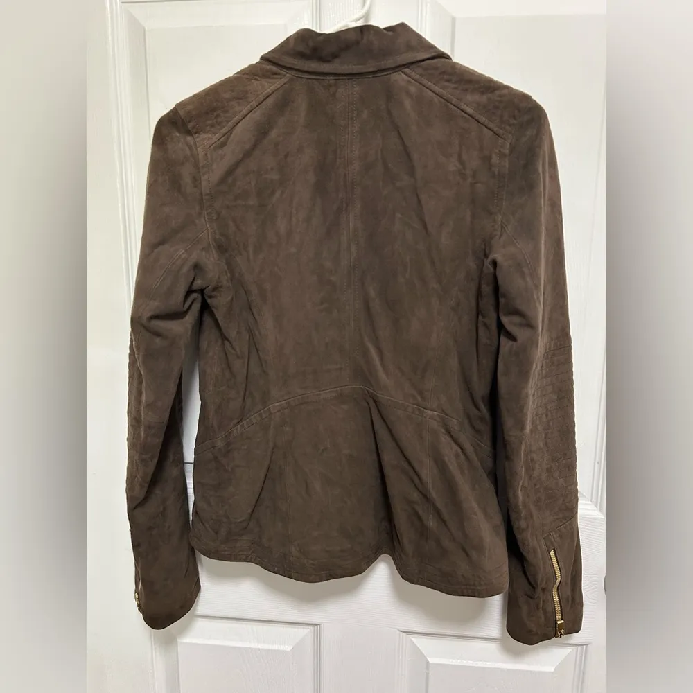 Athleta  Dark Brown Leather Jacket - Image 5