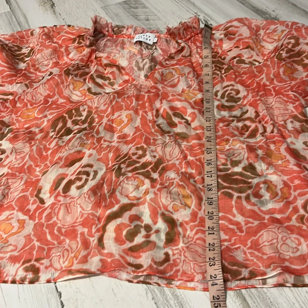 Tanya Taylor Linen Silk Blend Blouse Size Large - Image 6