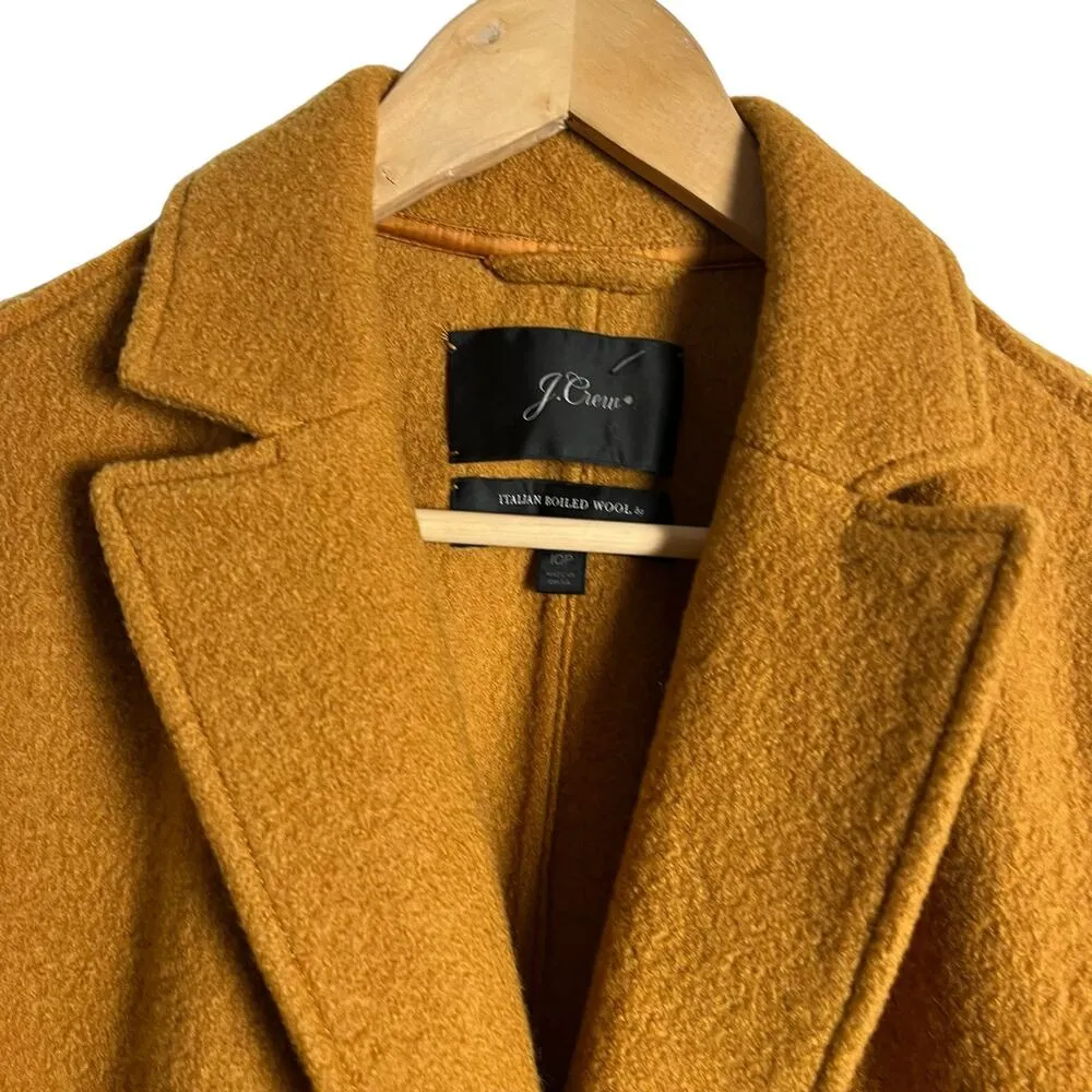 J.Crew Daphne Italian Boiled Wool Camel Tan Coat Size 10 Petite - Image 4