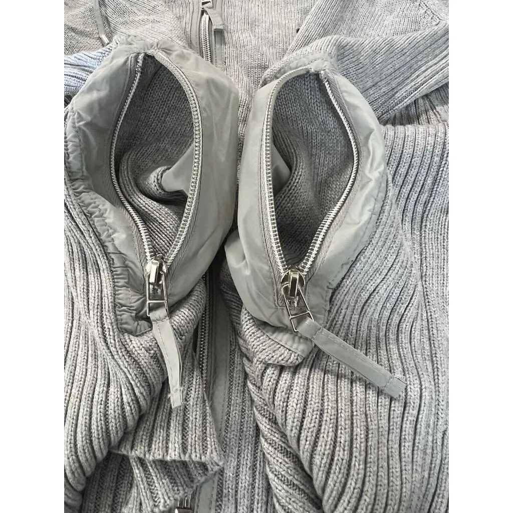 Chicos Zenergy Womens Size 2 Sweatshirt Jacket  Full Zip Gray Long‎ Athleisure - Image 10