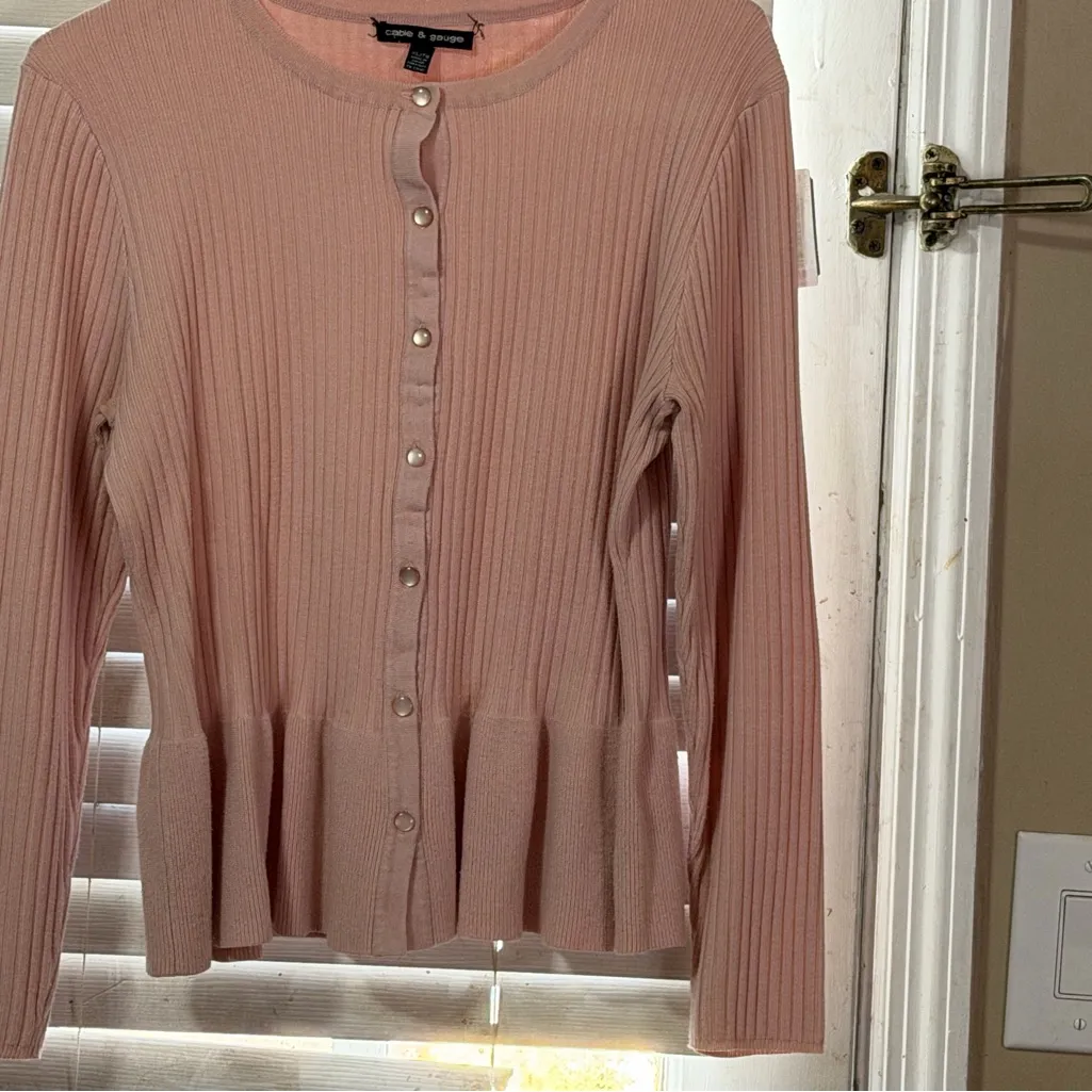 Cable & Gauge Light Pink Button-Down ribbed Shirt size XL - Image 3