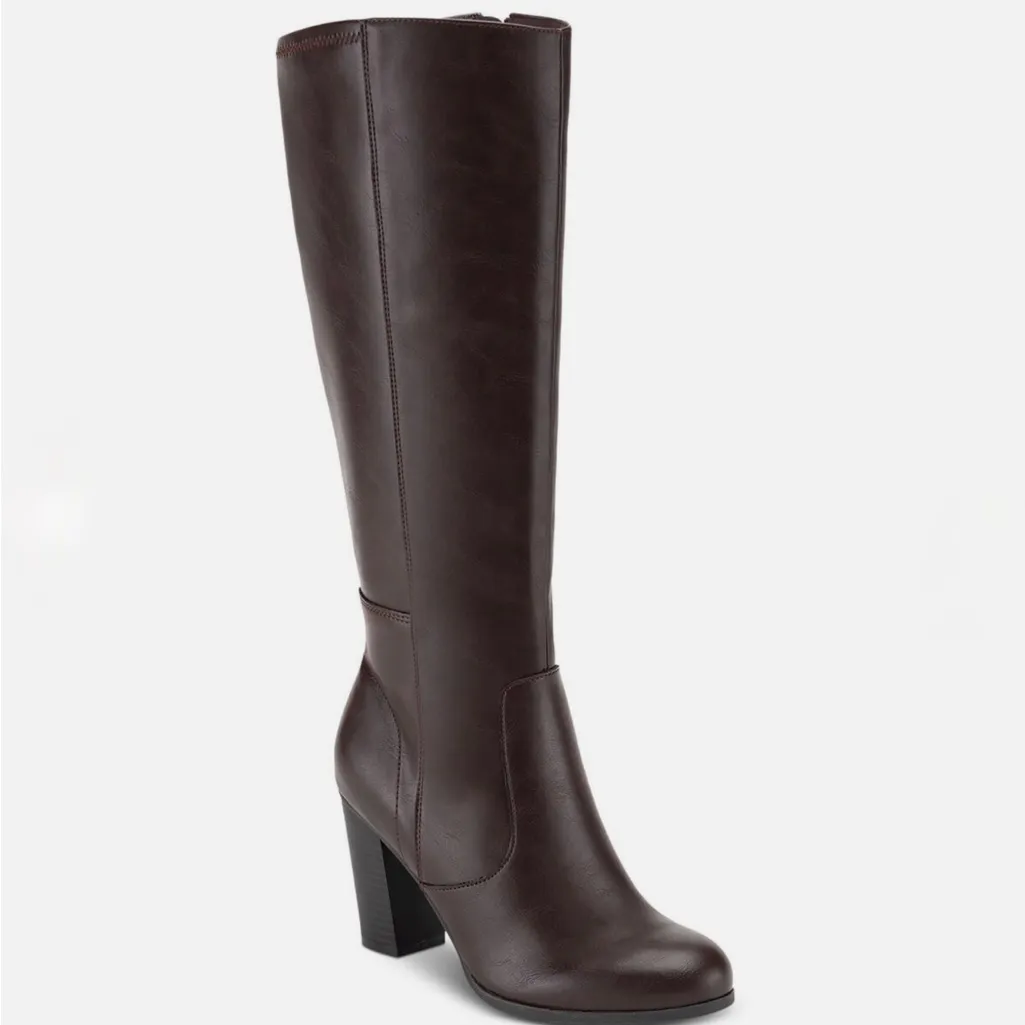 Style & Co Elegant Brown Knee-High Women's Boots Size 7W Extra Wide Calf - Image 4