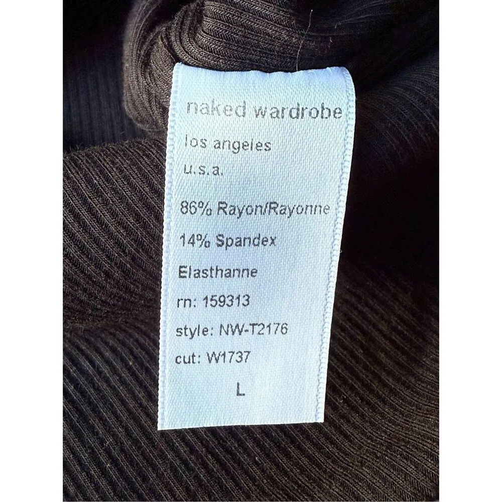 Naked Wardrobe Ribbed Sleeveless Cowl neck Asymmetrical Crop Top In Black - Image 9