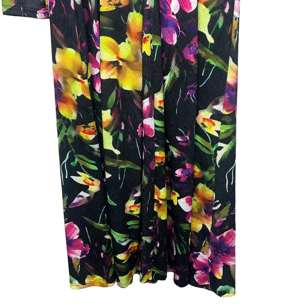 Floral Maxi Dress Womens Small Boho Chic Modest Dark Romantic Fairy Cottagecore Black - Image 8