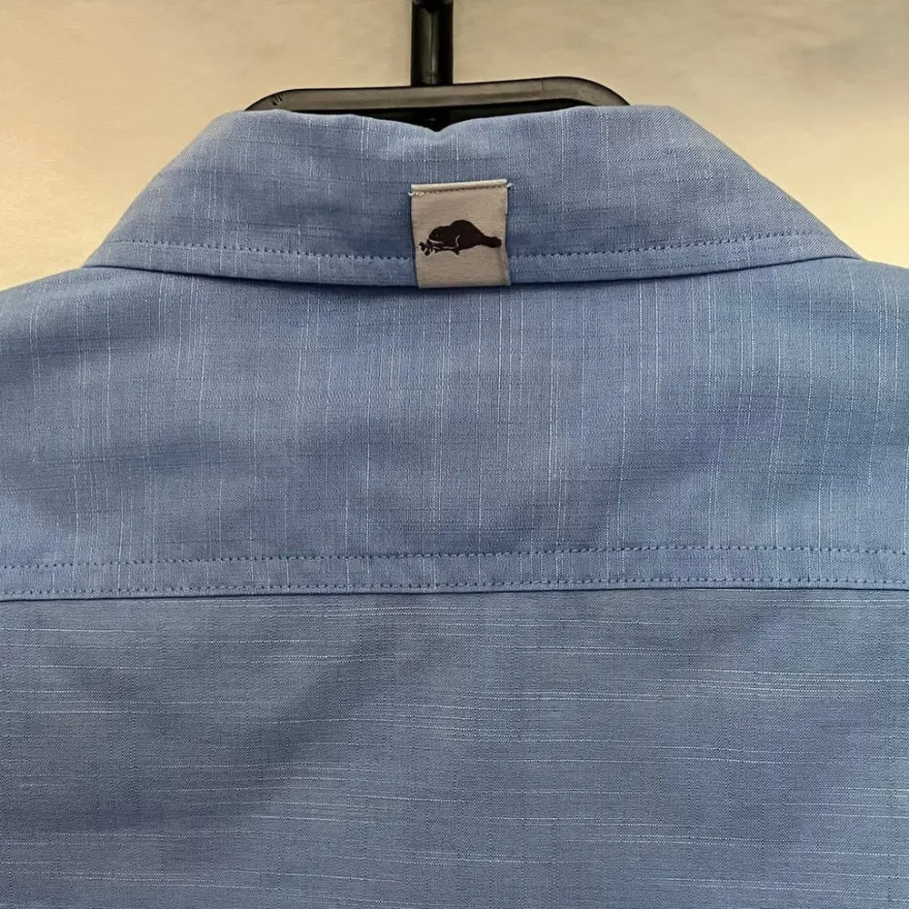 Roots73 Clearwater Button Up Women Shirt Size Large Blue M Patch #97100 Rolltab - Image 62