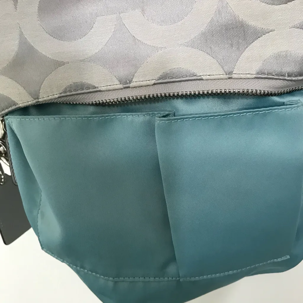 Coach Kristen Signature C Gray Silver  2011 Hobo Bag Purse with Crsbdy Strap EUC - Image 8