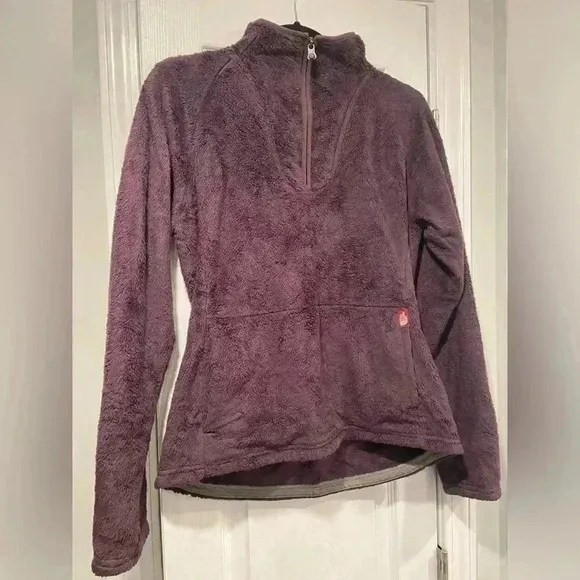 The North Face Mossbud Arcadia 1/4 Zip Fleece Purple Kangaroo Pocket Size Medium - Image 2