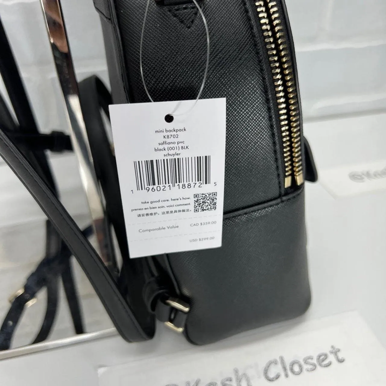 Kate Spade Black Mini Backpack Purse - Image 5