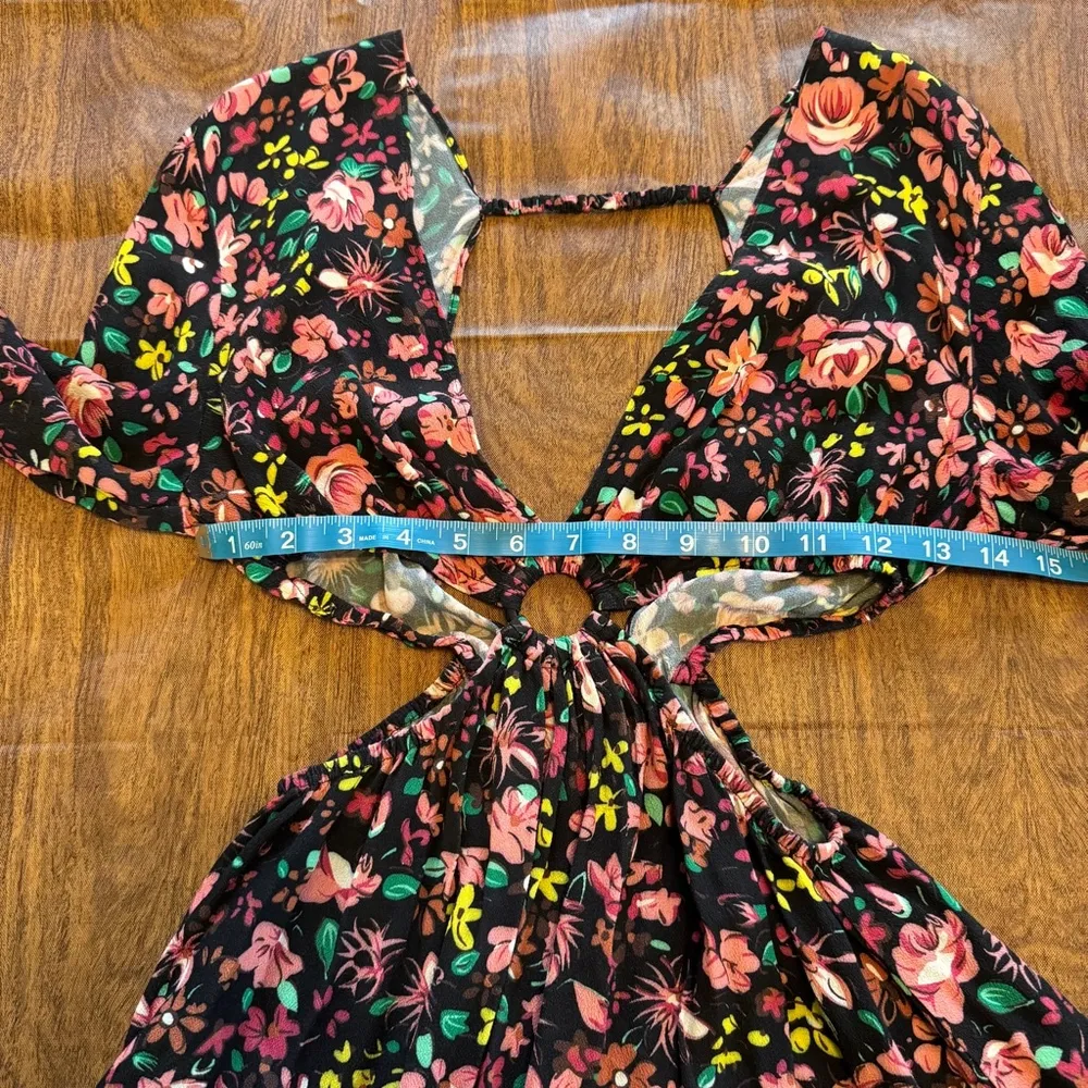 Women's Laura Vanessa The Drop Floral Mini Dress Size XS Cut Out Black Pink - Image 7