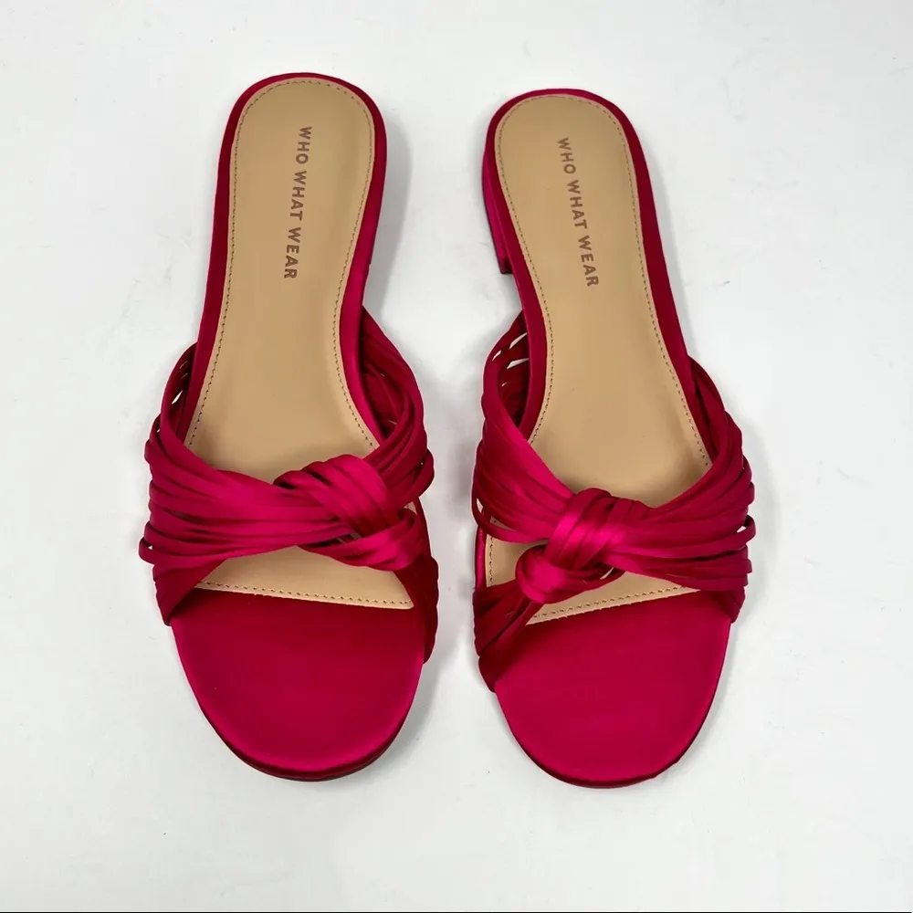 Who What Wear Grace Satin Sandals Pink Sz 7 NWT - Image 2