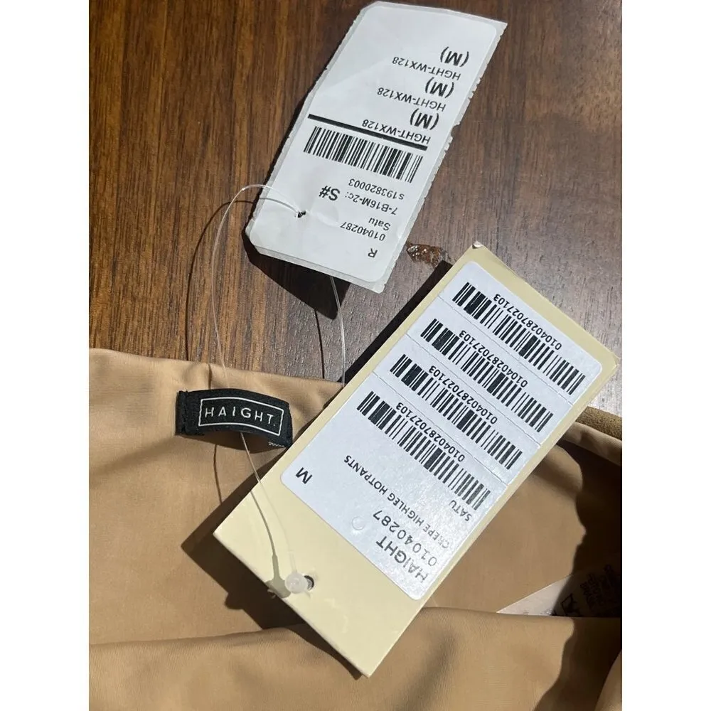 HAIGHT. Crepe Highleg Hotpant Bikini Bottoms in Satu Medium New Womens Swim Tan - Image 5