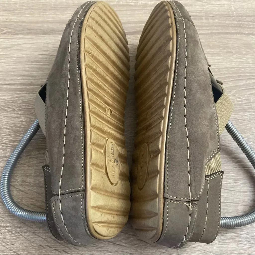 V Italia Gray Leather Shoes EU 39 Shock Absorbent Sole ~Comfort Size 8 - Image 5