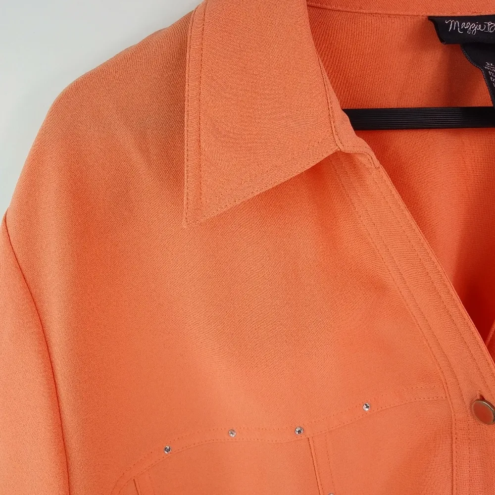 Maggie Barnes 2X Dreamsicle Orange Jeweled Top 2X Plus - Image 4