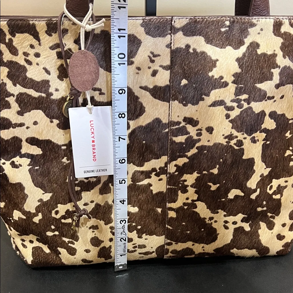 Lucky Brand | Genuine Leather & Calf Hair Tote in “Dark Cappuccino” w/Bag Charms - Image 14