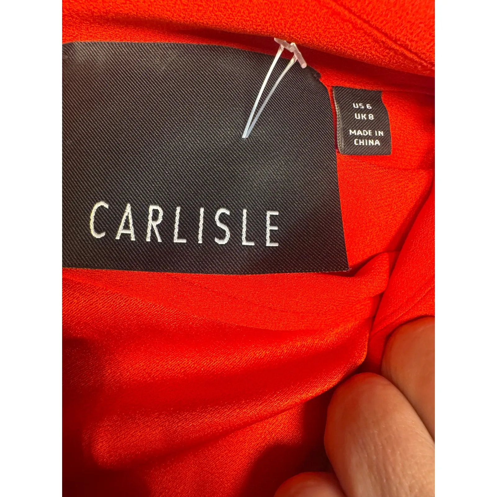 Carlisle Red Sleeveless Dress Pleated Midi‎ Dress Zipper Pockets Size 6 Career - Image 5