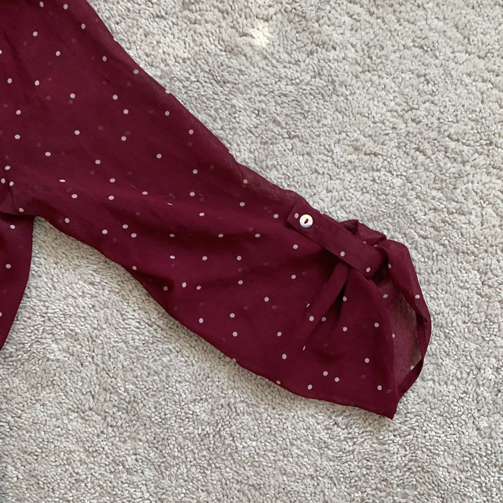 Daniel Rainn Sheer Polka Dot Blouse Sz S - Image 5