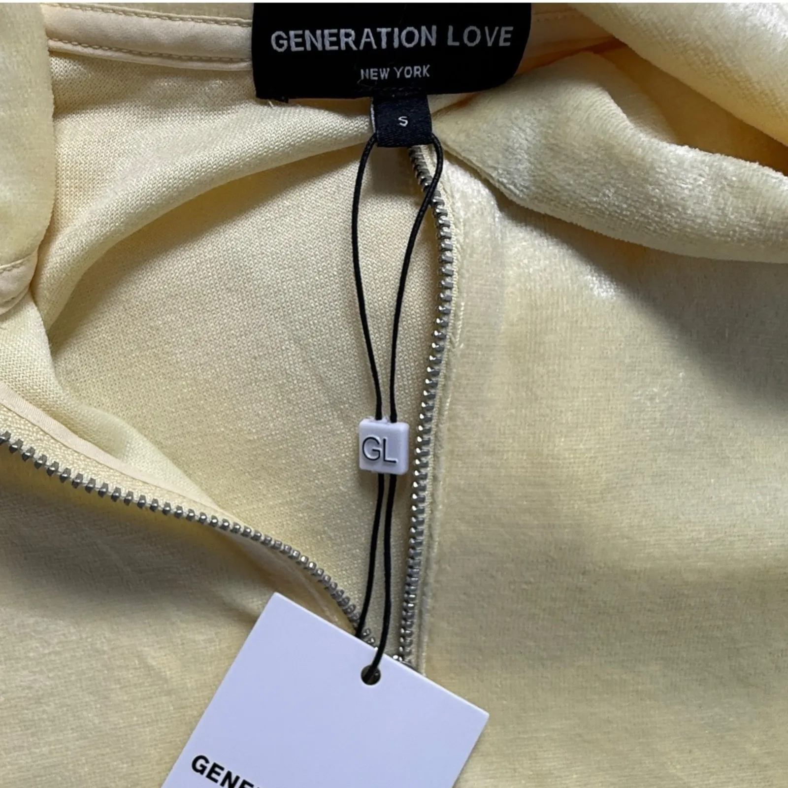 Generation Love Primrose Hoodie Small Butter Yellow Velvet NWT Women's Pullover - Image 8