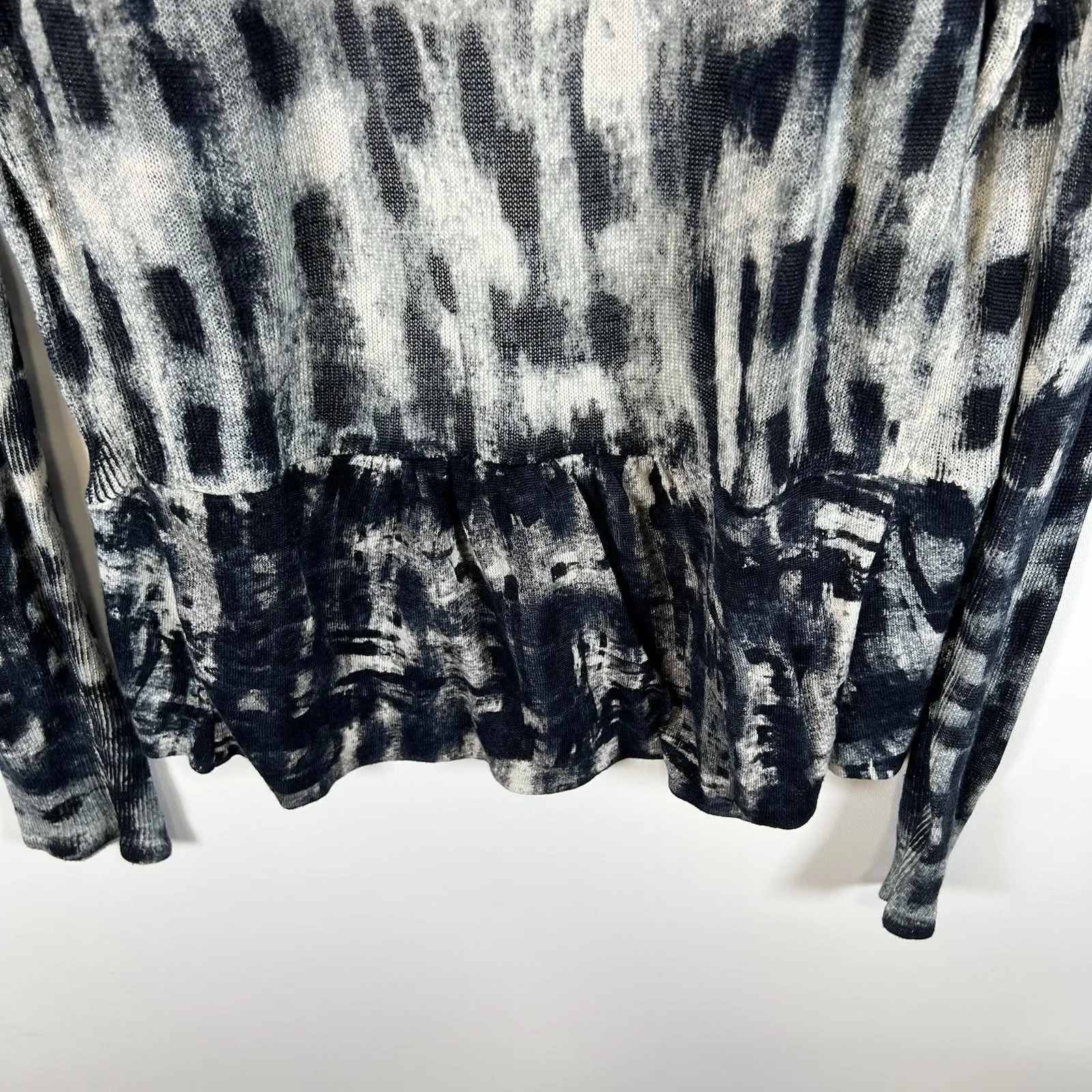 NIC + ZOE Multicolor Abstract Lightweight Cardigan Sweater Medium Linen Open - Image 8