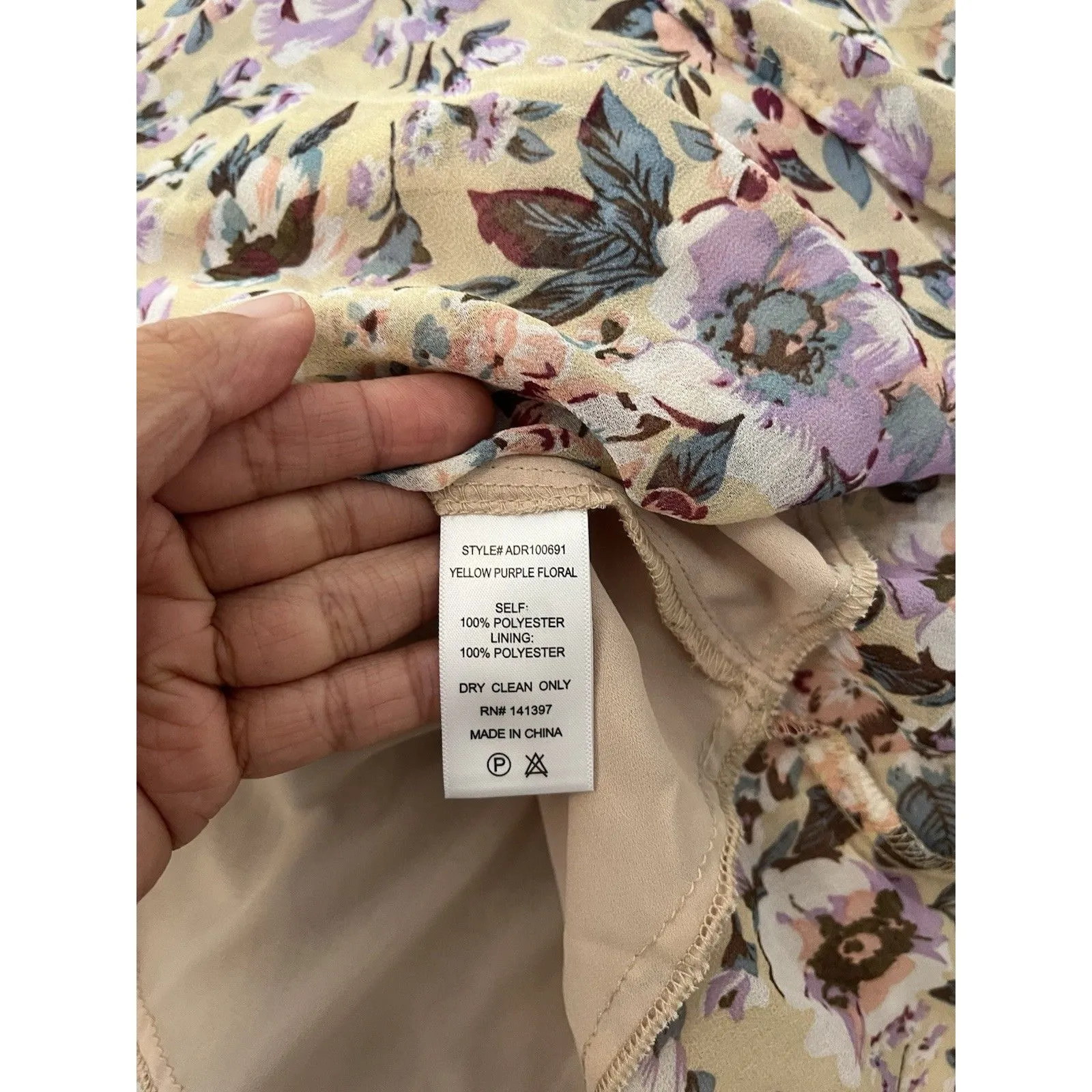 ASTR the Label Rosana Floral Tiered Ruffle Maxi Dress Yellow Purple Size XS - Image 5