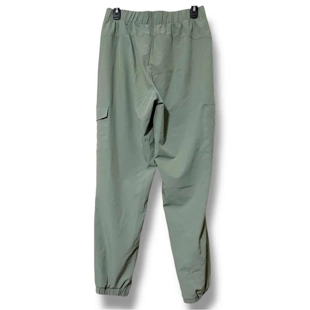 Freely women’s size medium pull on lounge wind pants elastic waist green thin - Image 2