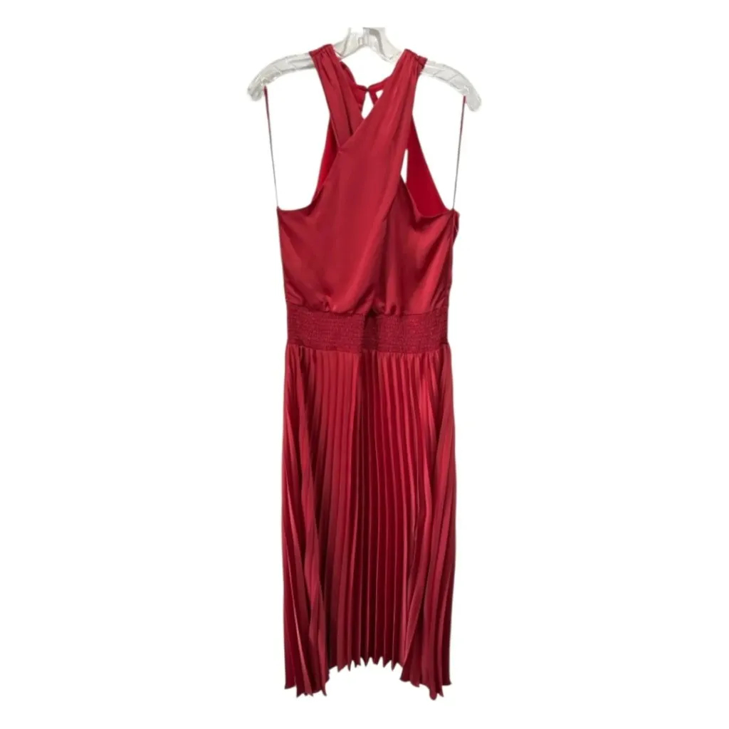 NWT Ramy Brook Arina Halter Maxi Dress Red Pleated Smocked Waist Size 12 - Image 13