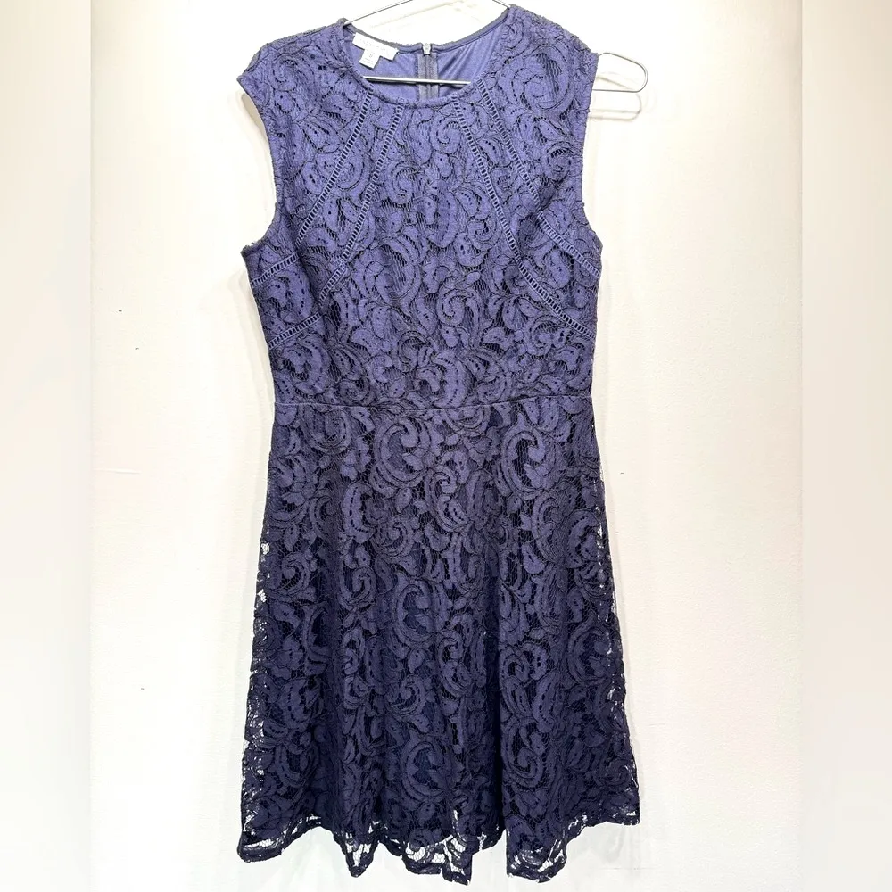 London Times Navy Blue Lace Overlay Sleeveless Fit & Flare Party Dress ModCloth - Image 2