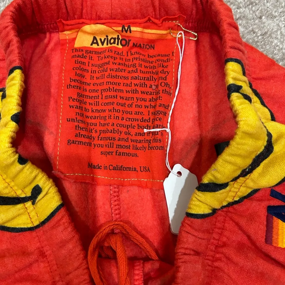 NWT Aviator Nation Red Smiley Repeat Hoodie and sweatpants Set - Image 9