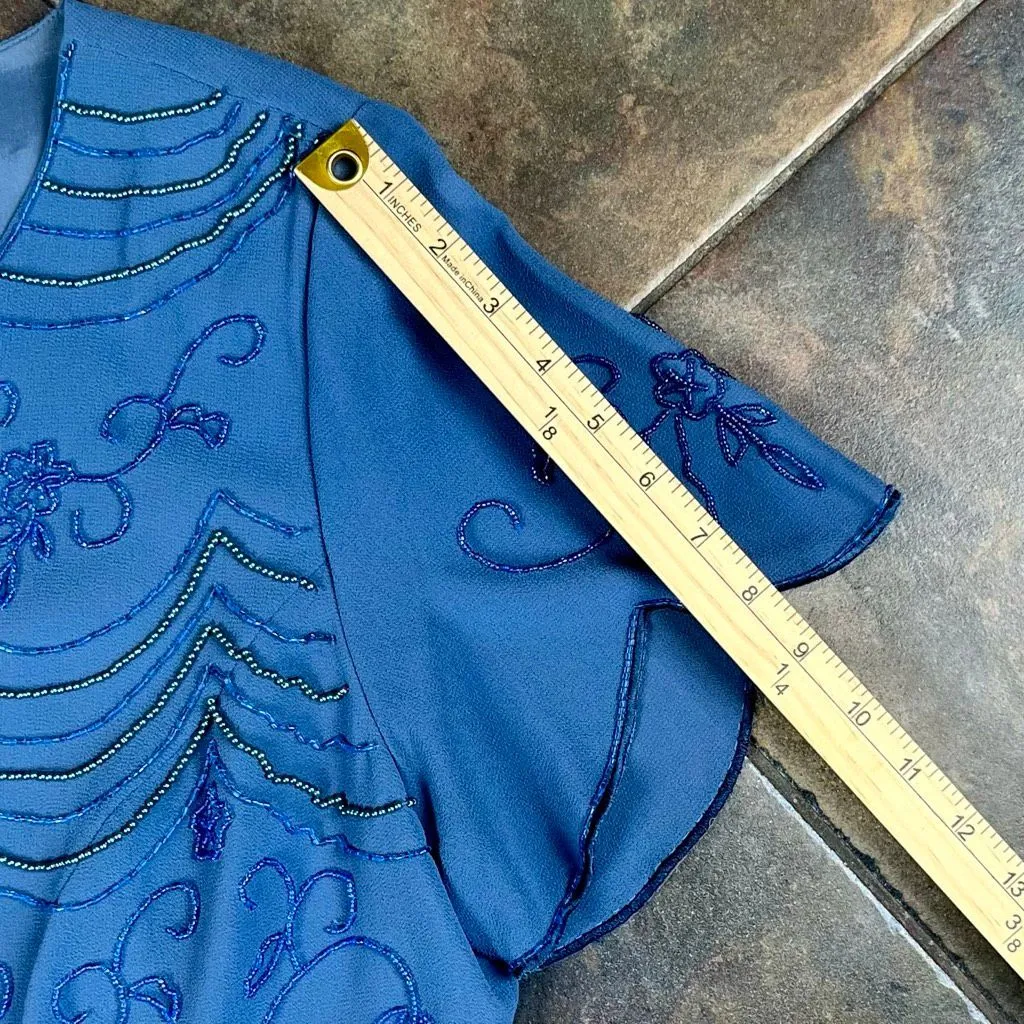 R&M Richards Formal Cocktail Dress Beaded Overlay 18W - Image 6