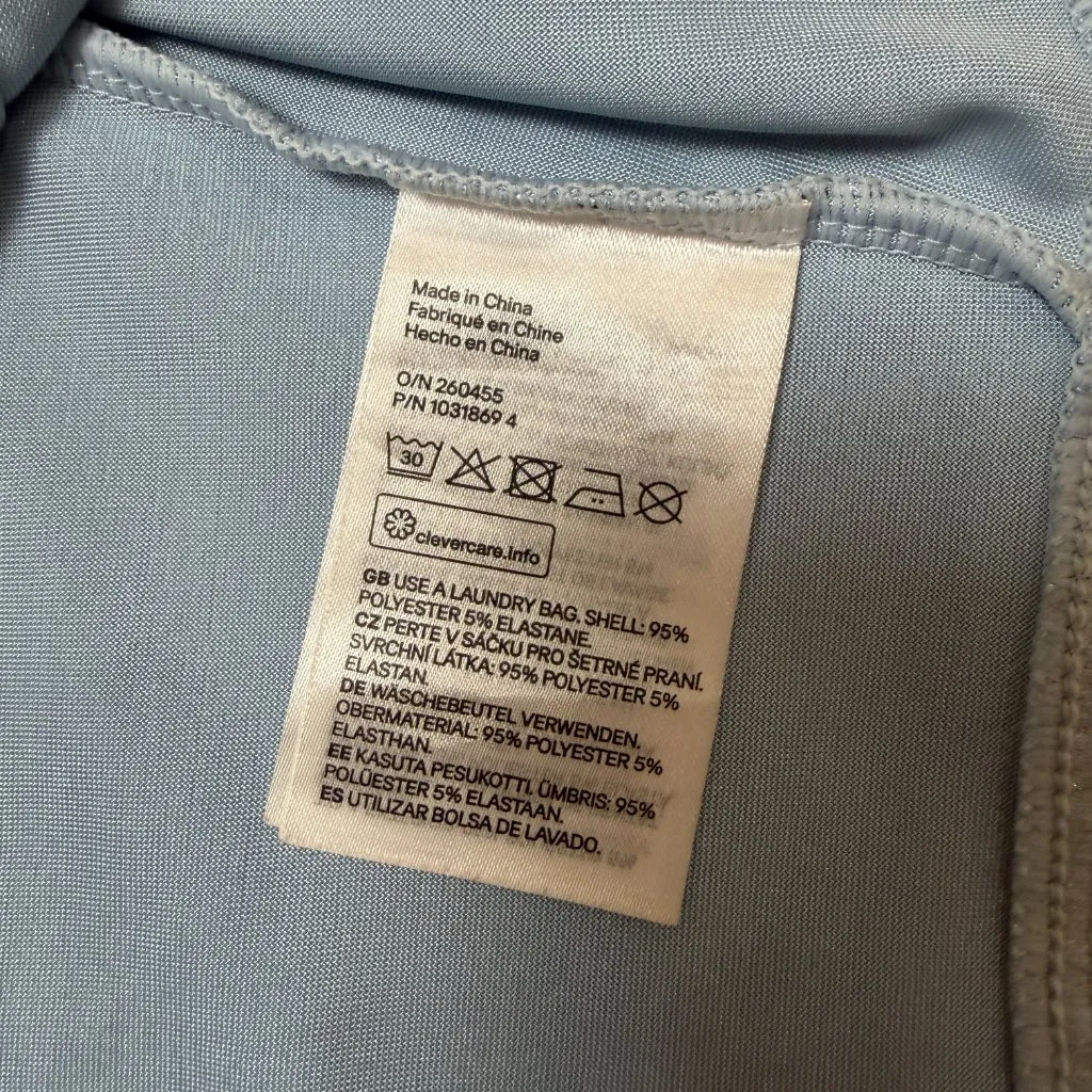 H&M Divided Satin Corset Lace Up Cropped Top Light Blue Size Small - Image 8