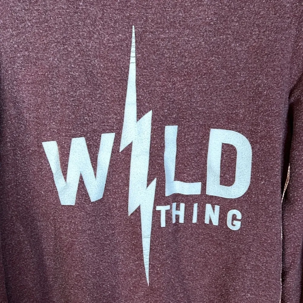 WILDFOX Wild Thing Maroon CREW NECK Sweatshirt Size Small - Image 2