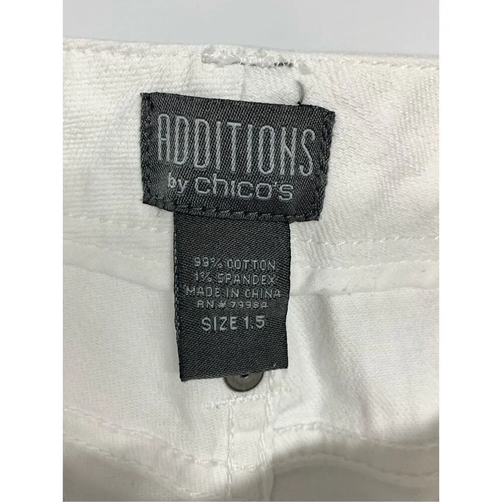 Additions By Chico's Women's 5 Pocket Denim Wide Leg Crop Jeans White Chico's Si - Image 5