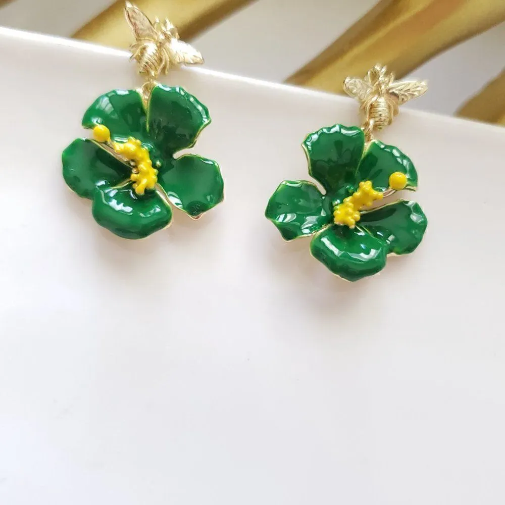 New! Bee Cutie Hand Painted Post Earrings - Image 3
