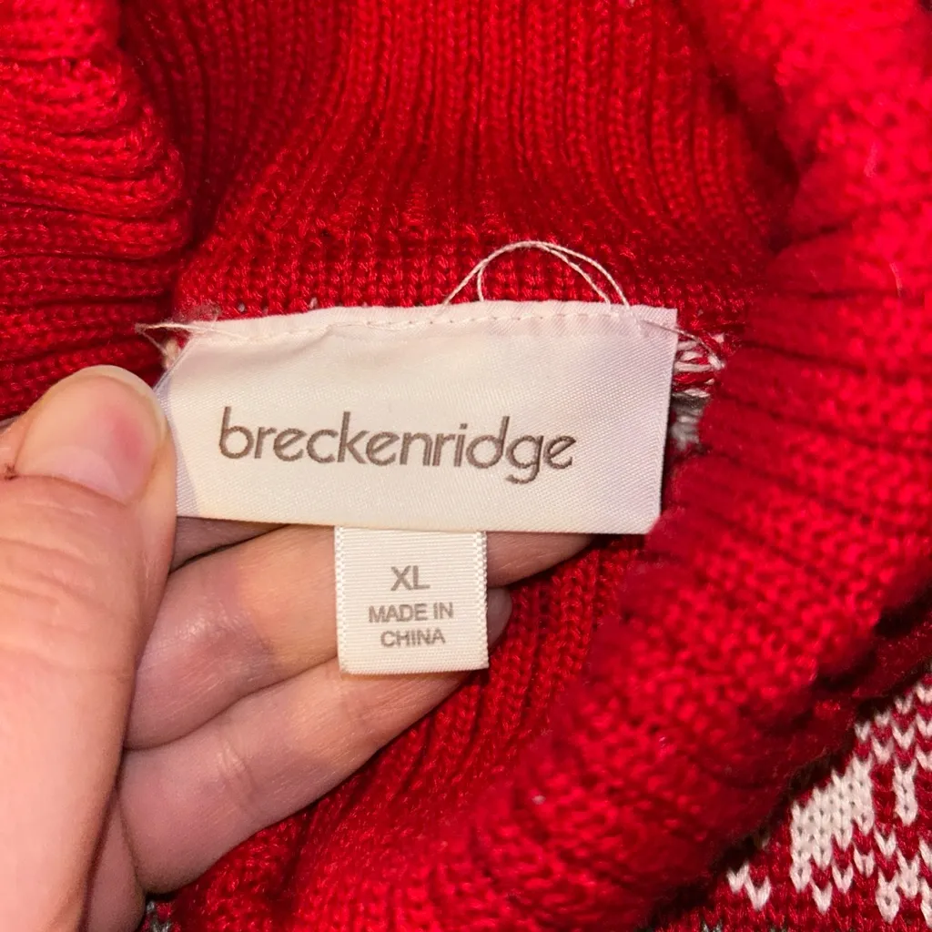 Breckenridge Womens Turtleneck Sweater Sz XL Christmas Winter Holiday EUC Shirt - Image 2
