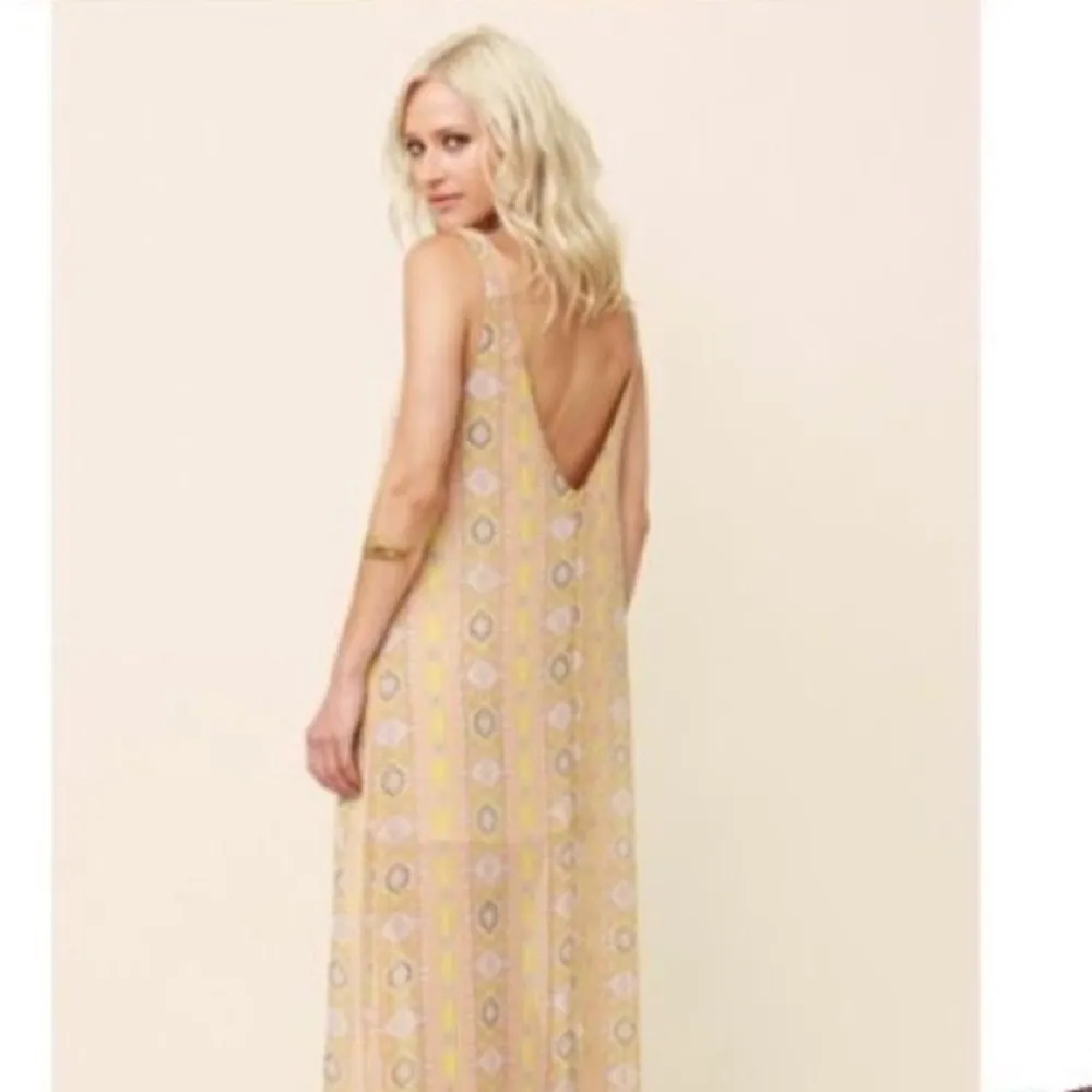 Show Me Your MUMU Size Medium Boho Hippie Pastel Maxi Tank Dress V Neck - Image 2