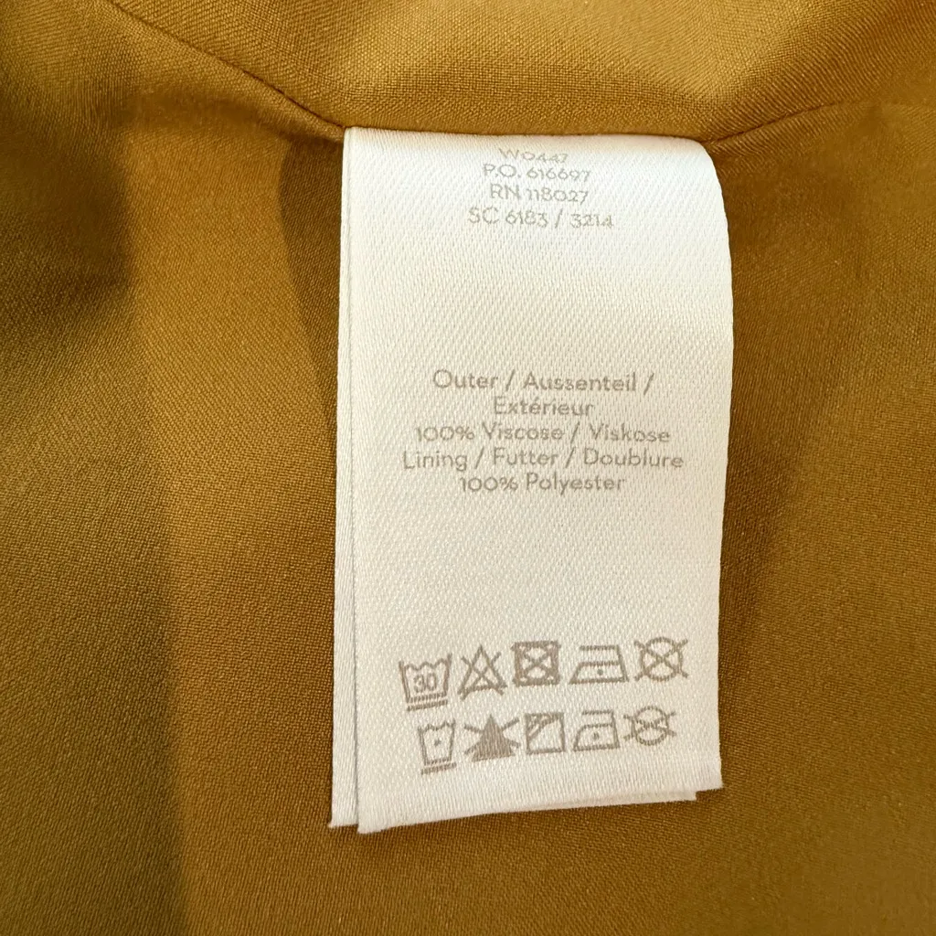 Boden Trumpet Sweet Flower Corrina Pleated Dress Size 4R Long Sleeve Gold - Image 7