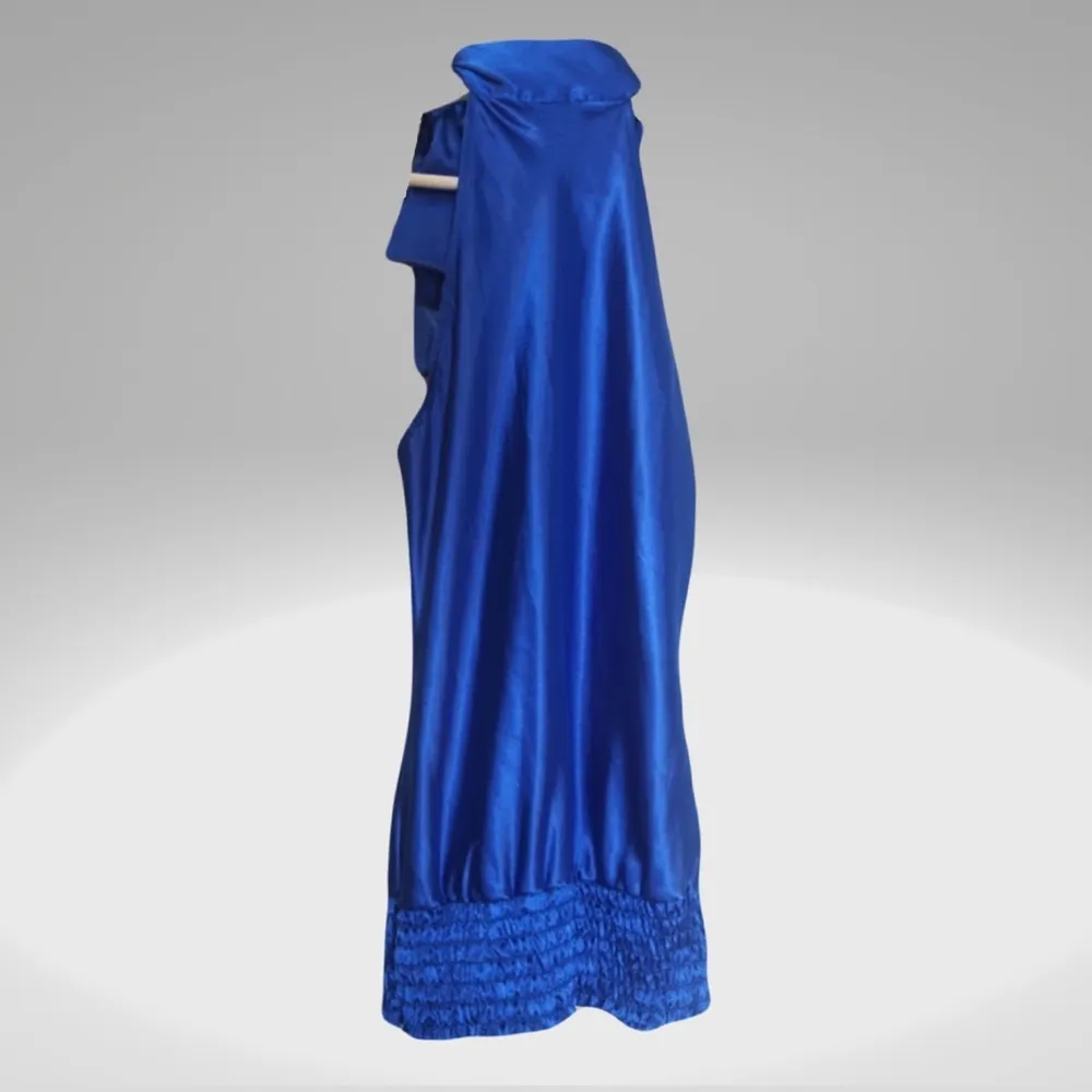 Be cool neck bow tie blue deep blouse - Image 4