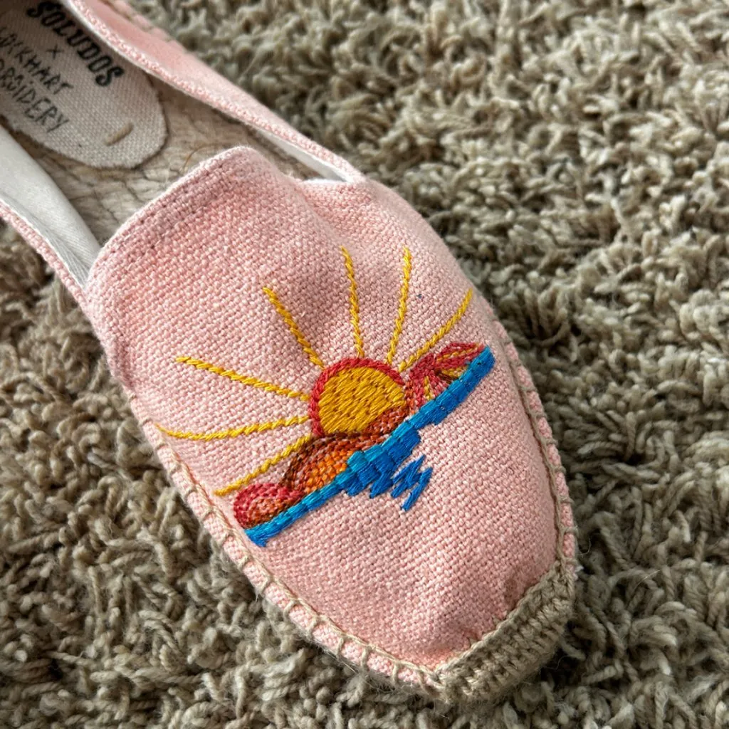 Anthropologie Soludos X Lockhart Embroidered "Aloha" Espadrilles Women's Sz 6.5 - Image 9