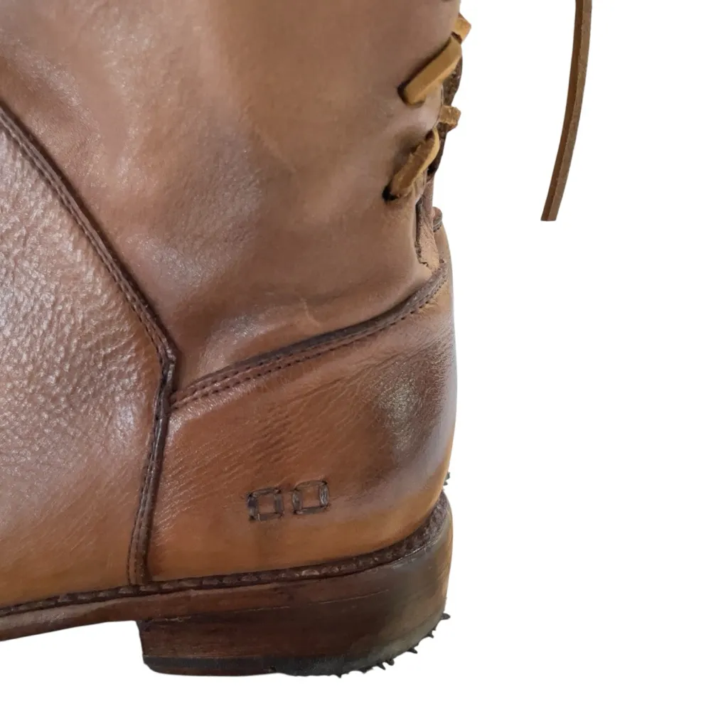 BED STU Women’s CHESHIRE BOOT Tan Glove Leather Lace Up Detail Combat Boots 8 - Image 5